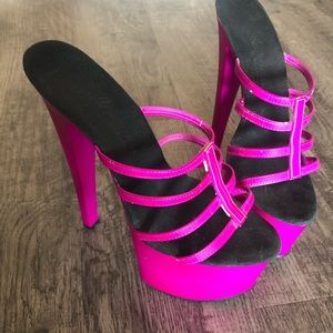 Fluorescent purple 8" heels